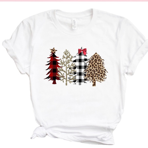 Women’s Adorable White Christmas Tree Shirt - Picture 2 of 5